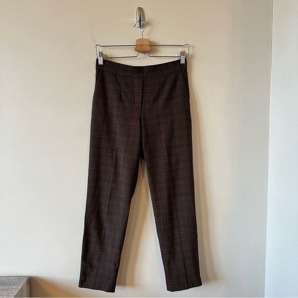 Aritzia- Babaton Conan Pant Deep Brown and Pink Plaid  (Size:4) - Picture 2 of 12